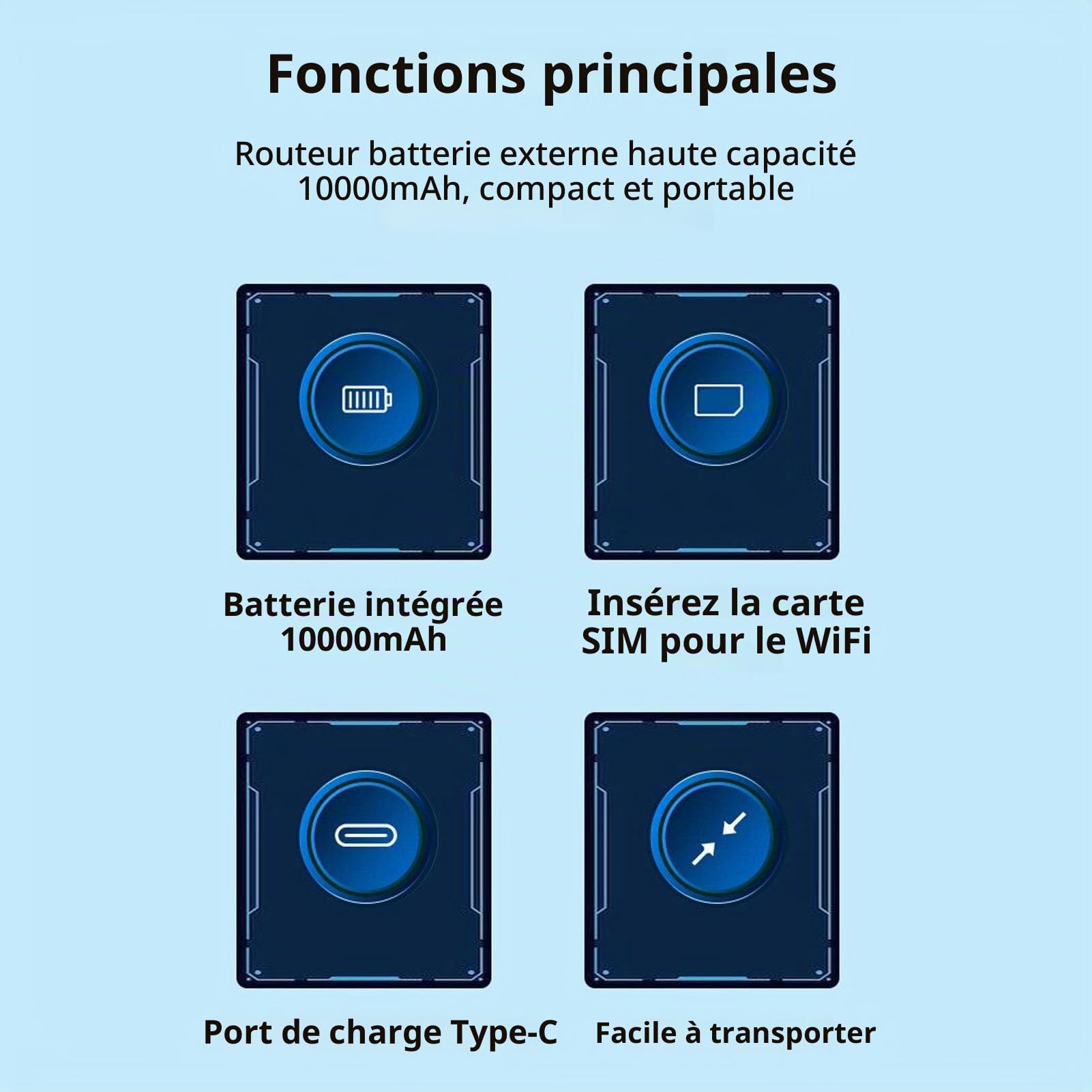 Hotspot WiFi Mobile débloqué Routeur 4G LTE Routeur Modem WiFi Portable 300 Mbps avec Prise en de 10 Appareils et Emplacement pour Carte SIM Hotspot WiFi Mobile 4G