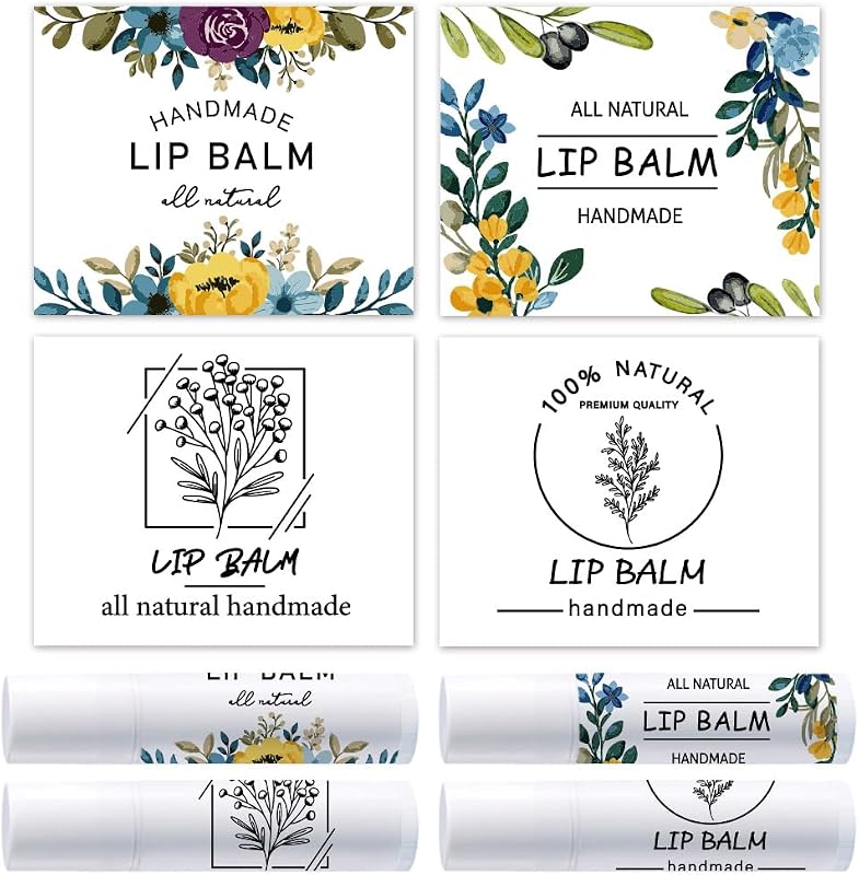 OLYCRAFT Etiquetas Adesivas Florais para Bálsamo Labial, 100 Unidades
