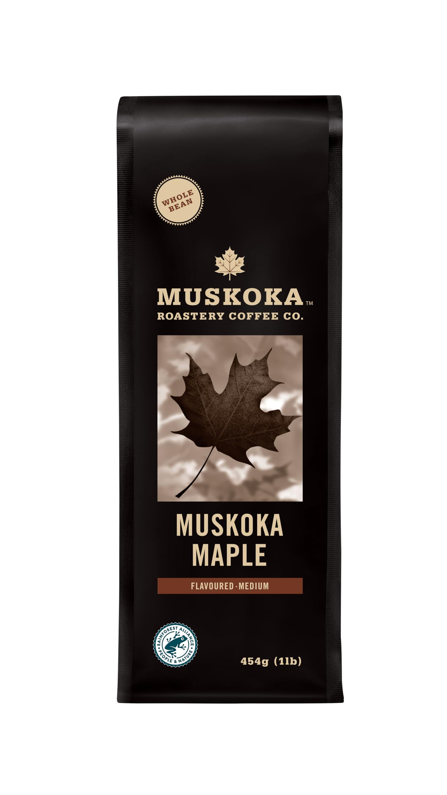 Muskoka Roastery Coffee, Muskoka Maple, Whole Bean Coffee, 454g