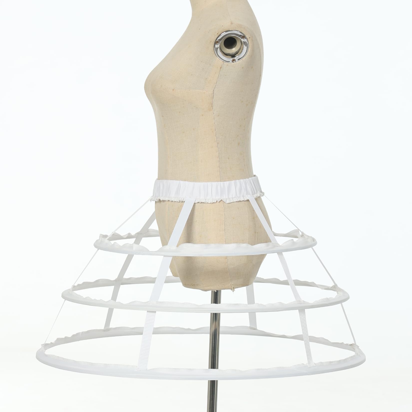 GRACEART 3 Jupe de Cerceau Jupon Sacoche Cage Jupe bordereaux de Mariage (Blanc) Taille Unique