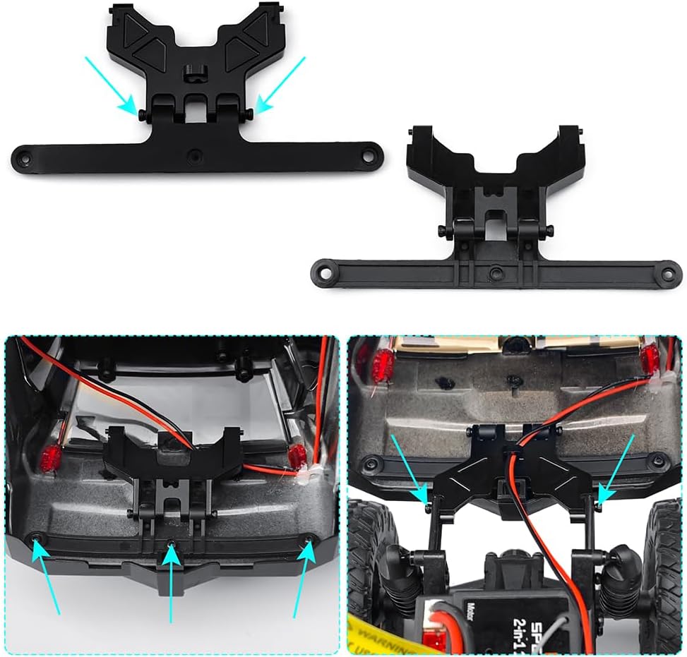 1/24th Aluminum RC Car Front Rear Bumper Mount Body Shell Mount for AXIAL SCX24 Lexus GX-470 Upgrades Parts
