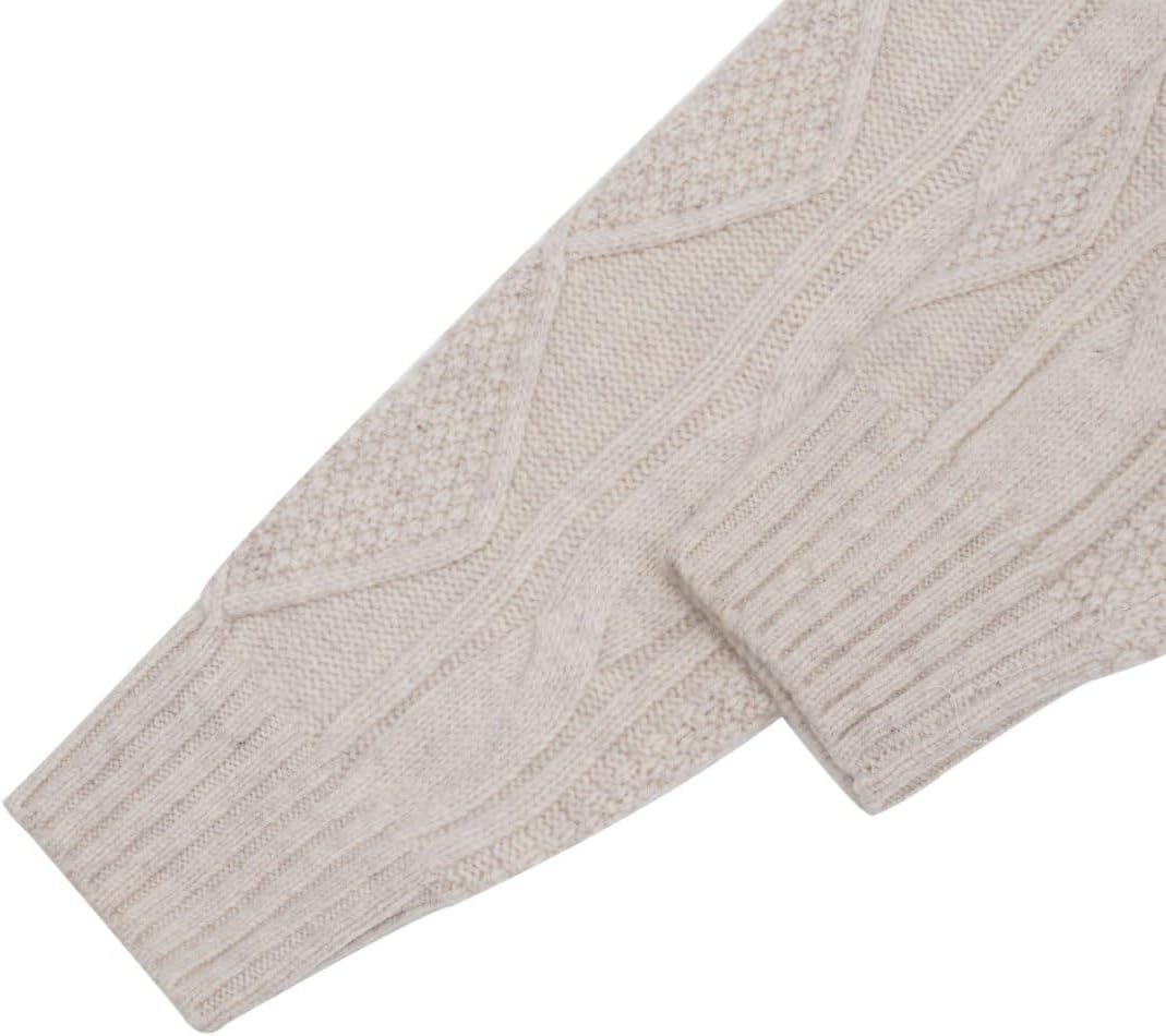 Amazhiyu Women's 100% Wool Cable Knit Crop Sweater V-Neck Long Sleeve Pullovers - Image 7