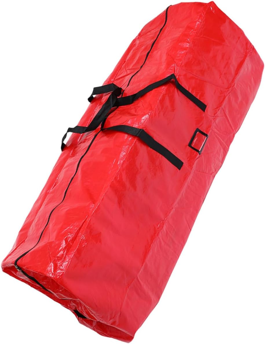 Garneck Christmas Tree Storage Bag Waterproof Zippered Tree Storage Pouch 165x38x76 Cm Red Dustproof Organizer for Artificial
