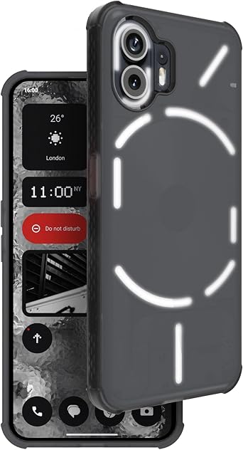 TUDIA SKN Designed for Nothing Phone 2 Case, [Reinforced Corners] Shockproof Anti-Yellowing Slim Grip Semi-Transparent Matte TPU Bumper Drop Protection for Nothing 2 Phone Case - Frosted Black