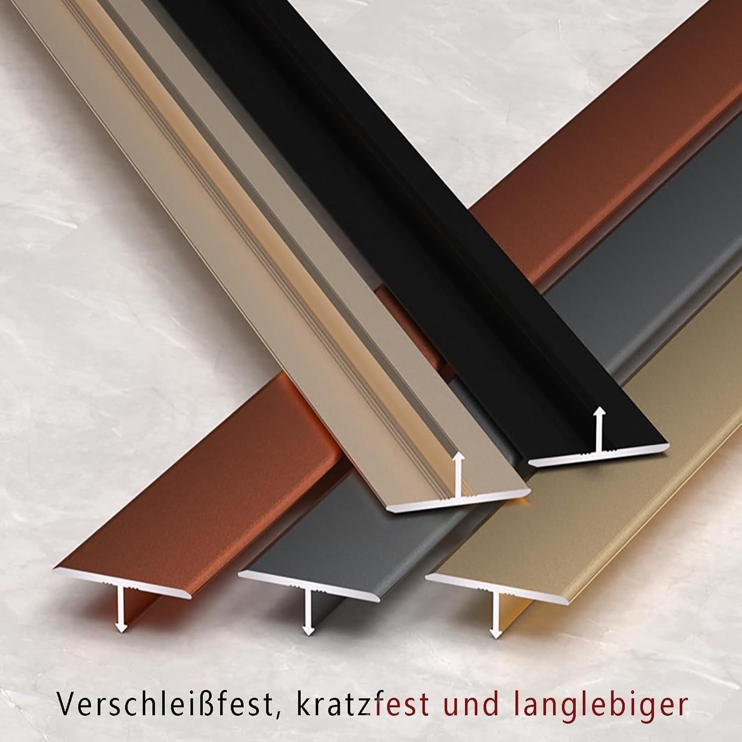 Profil aluminiowy TTransition 2 x 135 cm do laminatu winylu i płytek Trwała odporna na zarysowania osłona progowa i wykończenie krawędzi do użytku wewnątrz (czarna szerokość: 3 m)