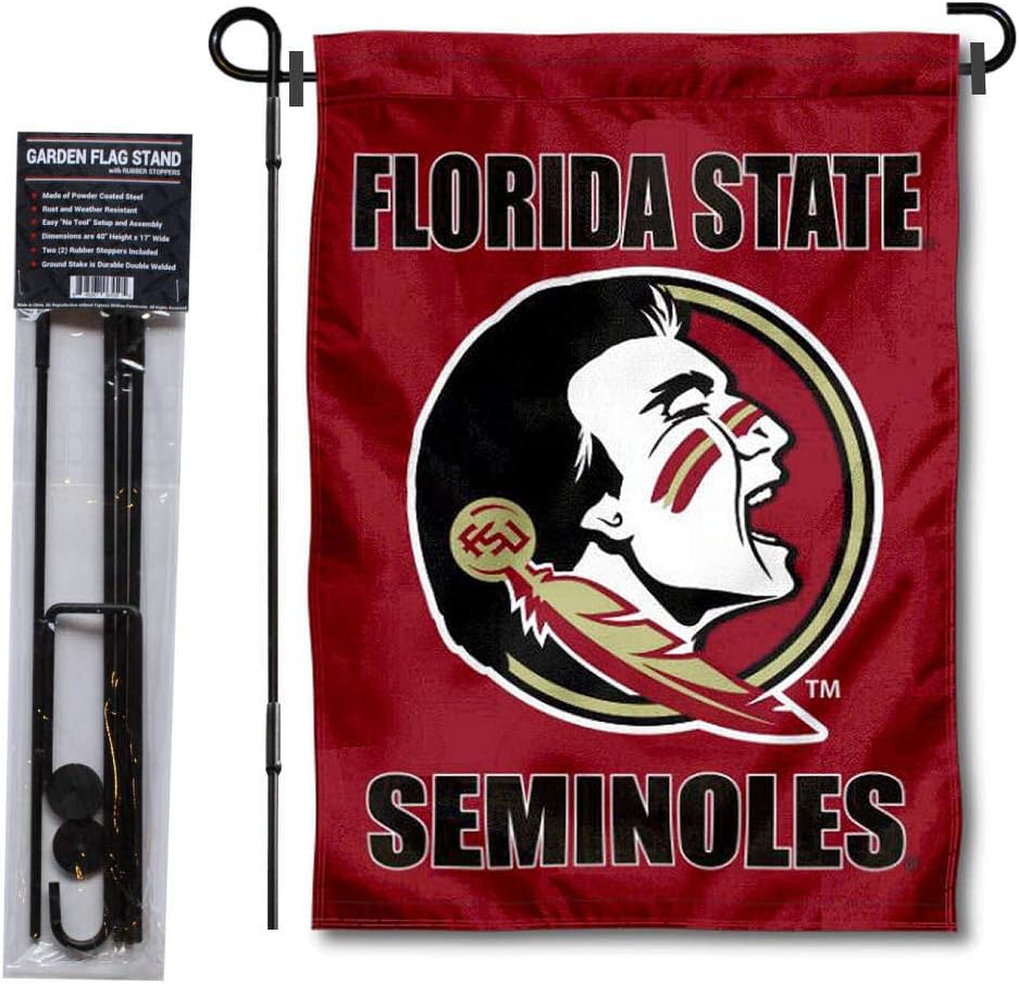 Florida State FSU Noles Garden Flag with Stand Holder