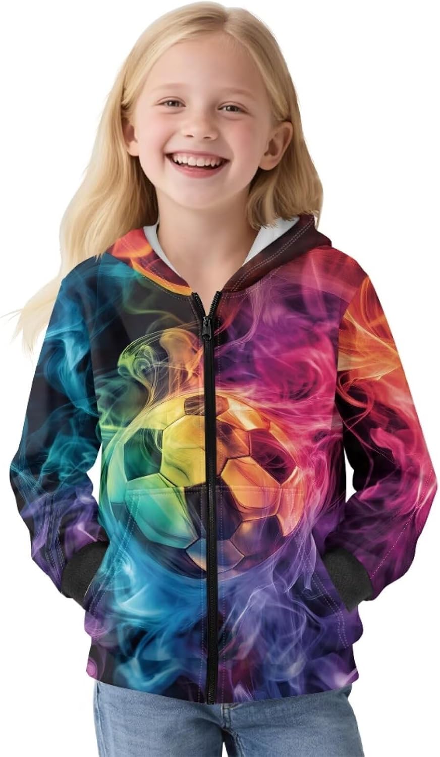 Girls Fleece Zipper Hoodies Jacket Long Sleeve Coat with Pocket Kids Cozy Winter Sweatshirt Outdoor Activities Wear