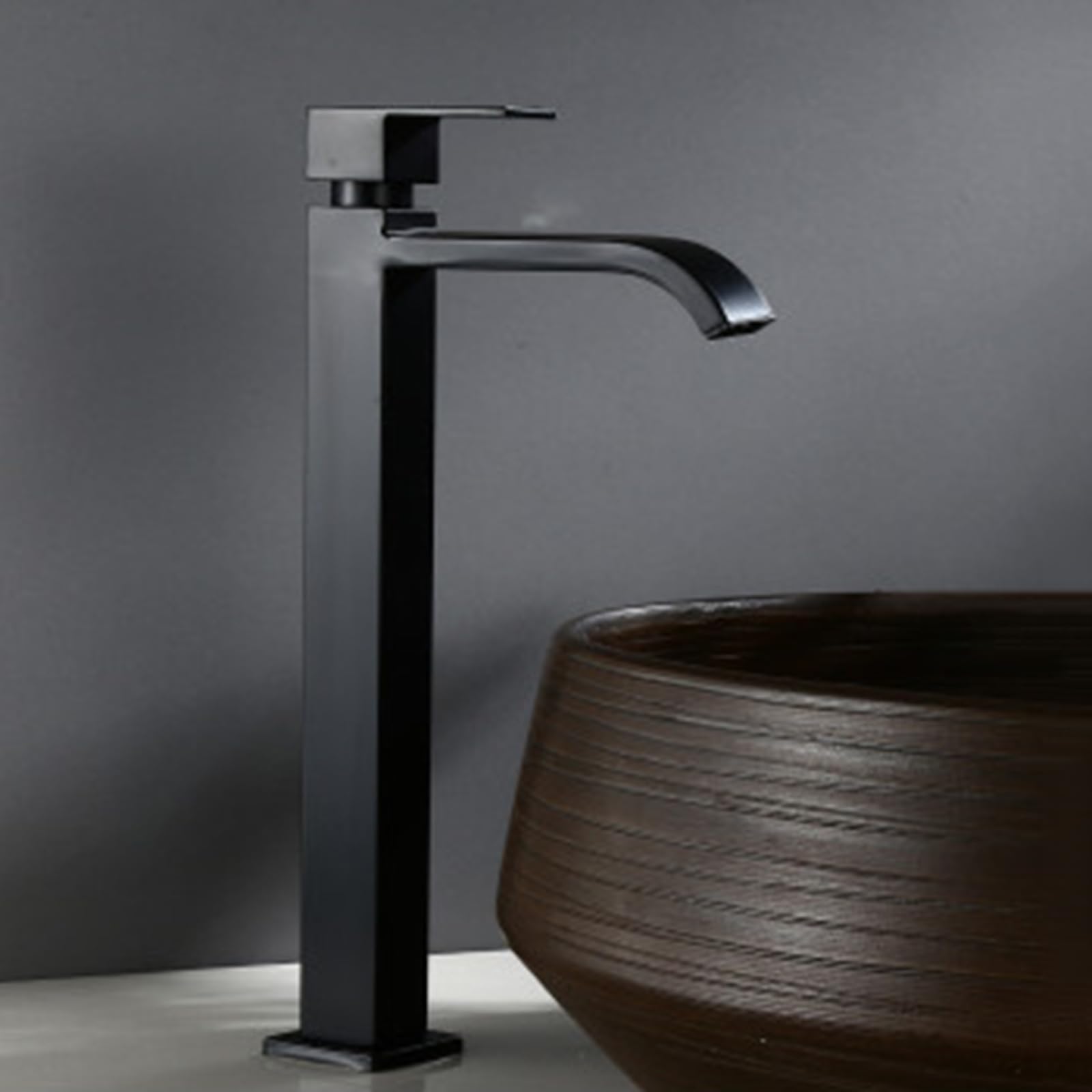 HCFYAUIS Black Tap Cold Water Tap Single Countertop Washbasin Mixer Tap Brass Basin Tapss Cold Water