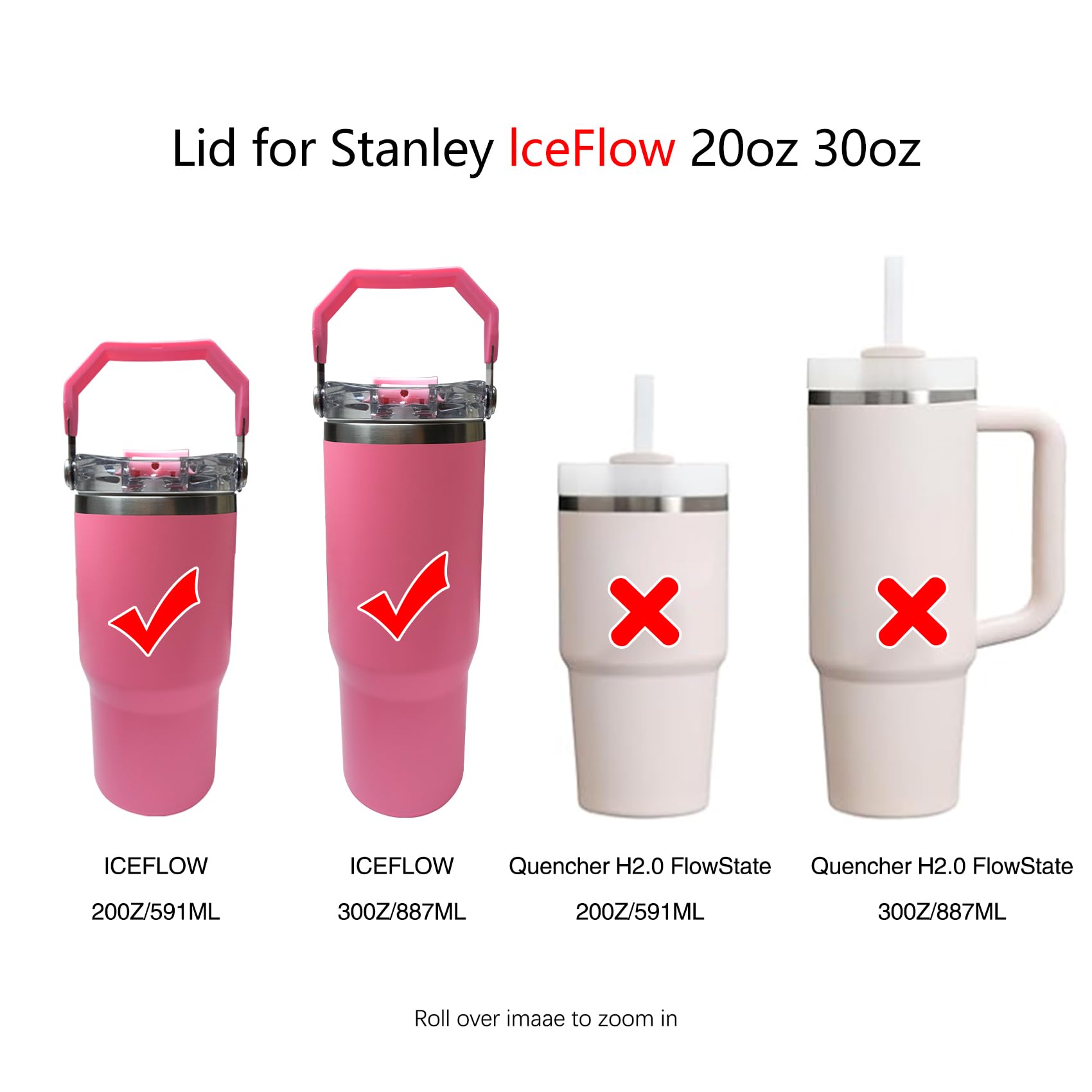 Lot De Couvercles De Rechange Pour Stanley Cup 1000ml Avec Pailles - Étanché Bleu