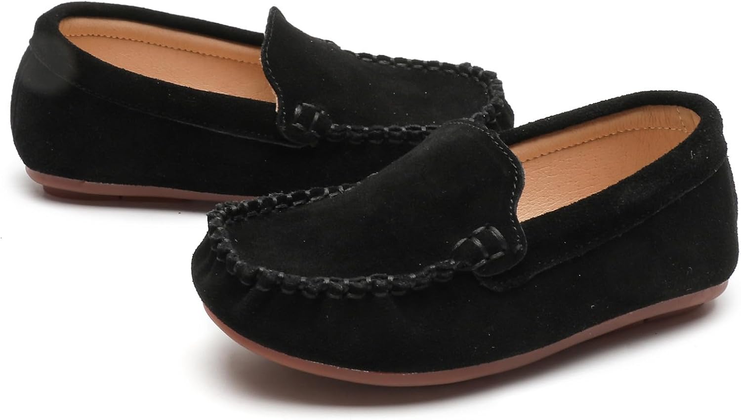 DADAWEN Toddler Little Kid Boys Girls Soft Suede Leather Slip On Flat Boat Dress Shoes Wedding Church Oxford Shoes Loafers - Image 4