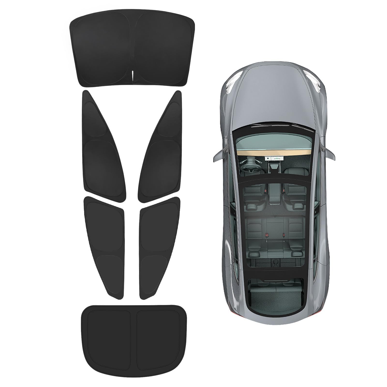 BASENOR 2026-2022 Tesla Model S/Model S Plaid Side Window Sunshade Windshield Sunshade Privacy Shade Camping Rear Windshield Shades Reflective Covers