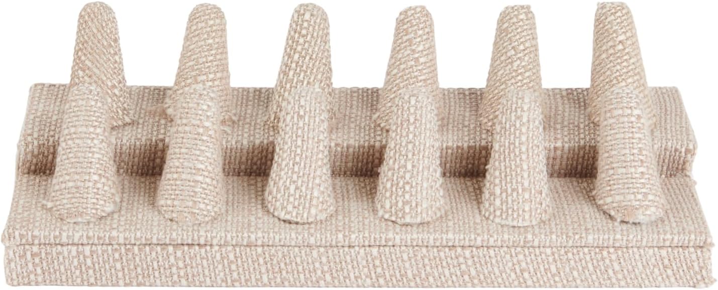 SSWBasics 12-Finger Linen Ring Display
