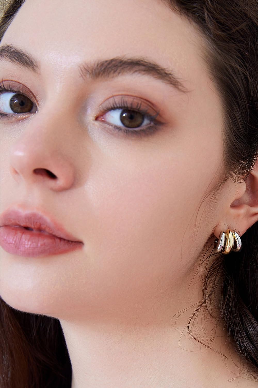 Silver and Gold Triple Hoops Earrings for Women Trendy Two Tone Hoop 18K Chunky Gold Earrings - Image 7