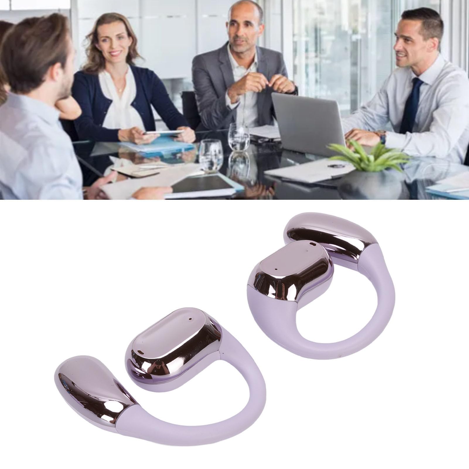 Topiky Auricolari Wireless con Traduzione in Tempo Reale con Intelligenza Artificiale, Bluetooth 5.4, Auricolari Aperti, Traduttore in 140 Lingue, (PURPLE)