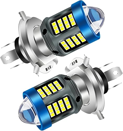 Windance H4 - Bombilla para faros delanteros de 1200 lm con lente, 13 W, blanco súper brillante, 6000 K 3030 chips HiLo Beam 360 grados 12 V - 80 V