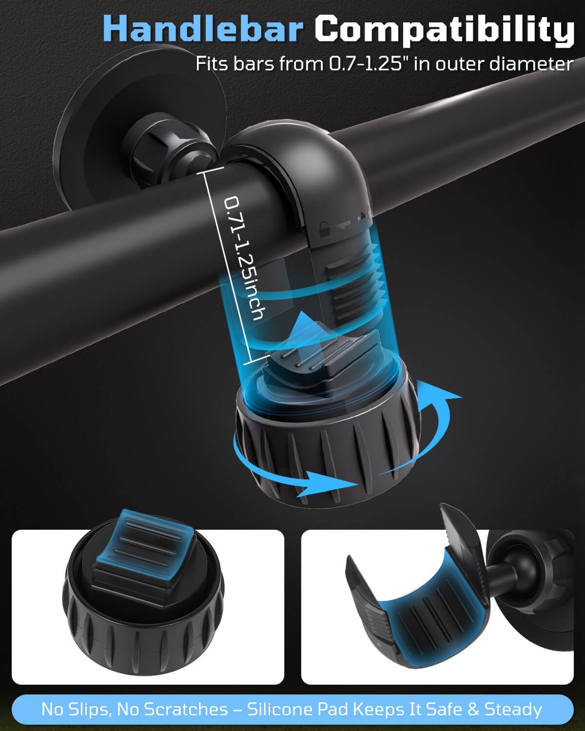 Magnetic Golf Push Cart Phone Holder with 23 N52 Magnets, 360° Rotatable MagSafe Phone Mount Compatible with Clicgear, Bag Boy, Sun Mountain, Golf Push Cart Accessories for All Phones