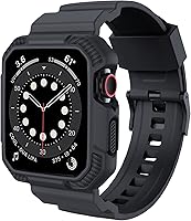 Vista 10 de OROBAY Correa Resistente Compatible con Apple Watch Banda de 45 mm/44 mm/42 mm con Estuche, Correa Antichoque para iWatch SE3 SE2 SE Series