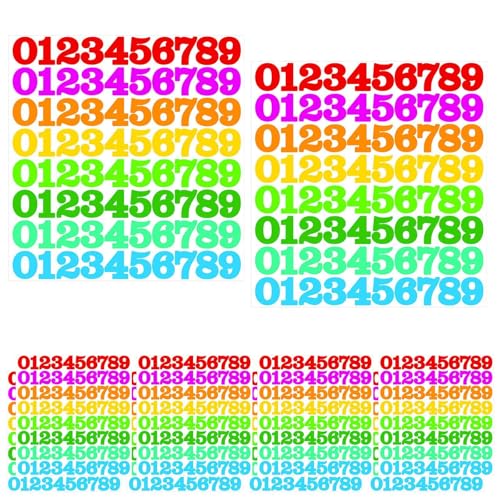 MotiveTech Continuous Number Stickers 0 of 800 for Easy Application in Office and Classroom, Multicolor
