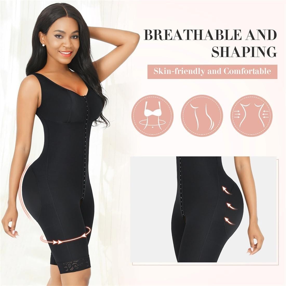 Body Moldeador de Cuerpo Completo para Mujer con Control de Barriga, corsé Adelgazante para Muslos para Todas Las Ocasiones