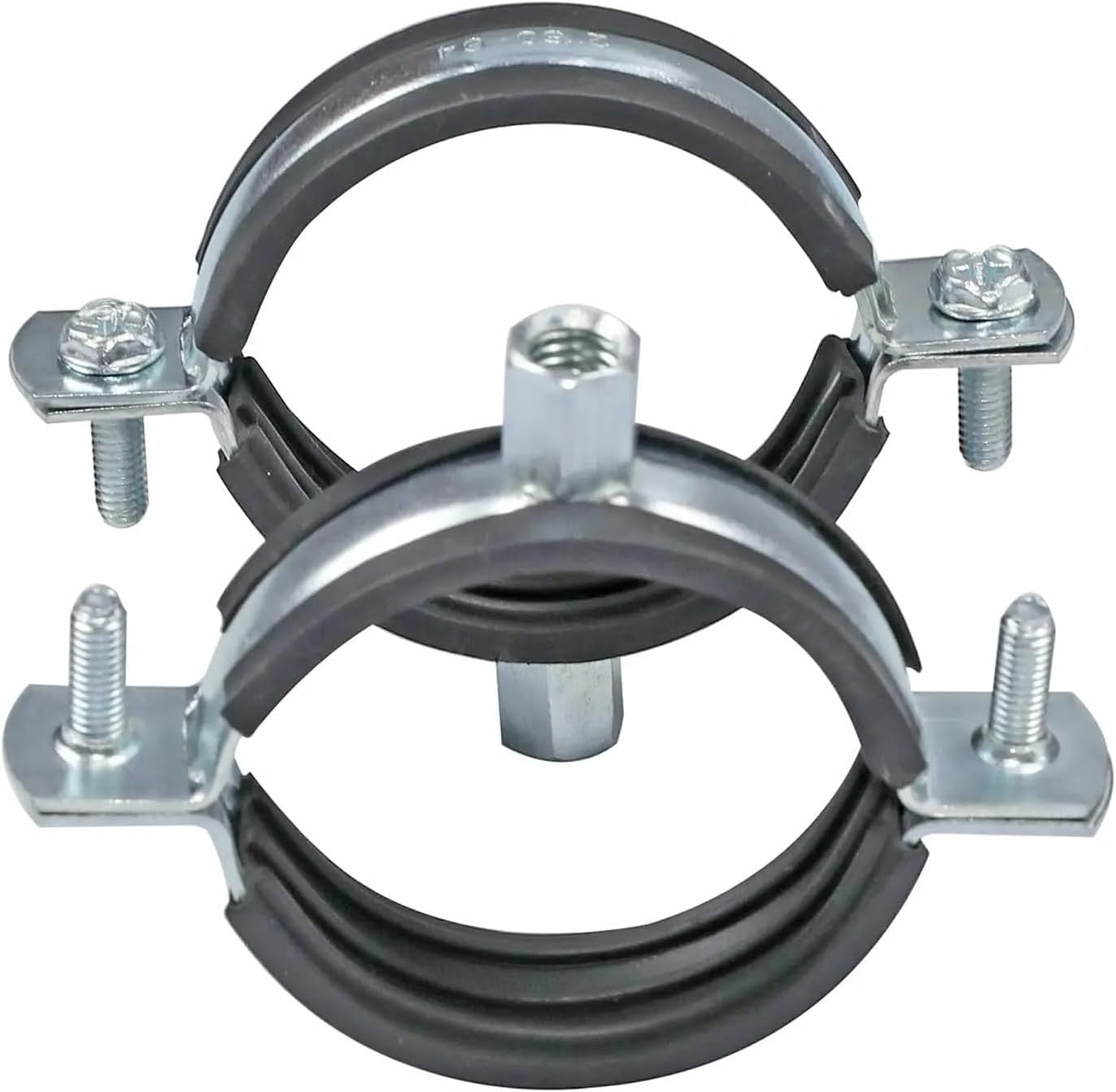 Ceiling Mount Pipe Support 2PCS 20-160mm Pipe Bracket Clamp with Rubber Pipe Support Hanger Clamp Split Ring Fixed Plumbing Water Wall Ceiling Mount Clip(2pcs 50mm)
