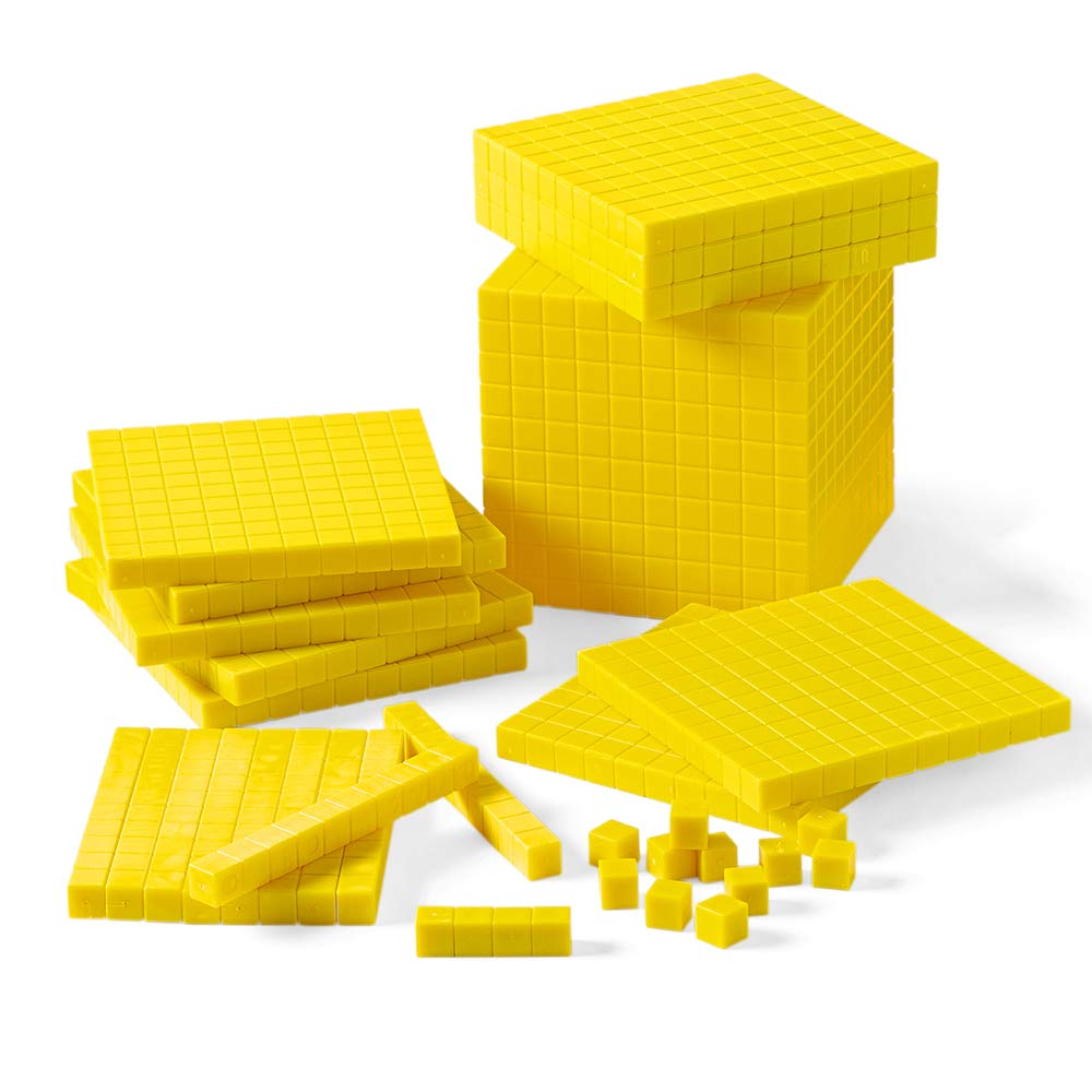 hand2mind 161 Blocks, Yellow Plastic Base Ten Blocks, Place Value