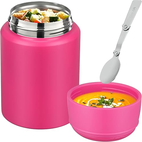 Miniatura 2 de Termo de sopa de 17 onzas para comida caliente para niños, tarro de comida aislado, contenedor térmico de almuerzo de comida caliente, caja de