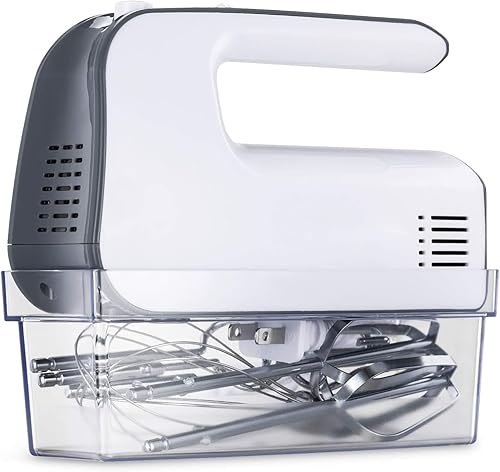 Hand Mixer, 5 Speed Electric Handheld Mixer for Baking, with 400W Power, Snap Storage Case, 2 Beaters, 2 Dough Hooks, 1 Whisk for Whipping, Mixing