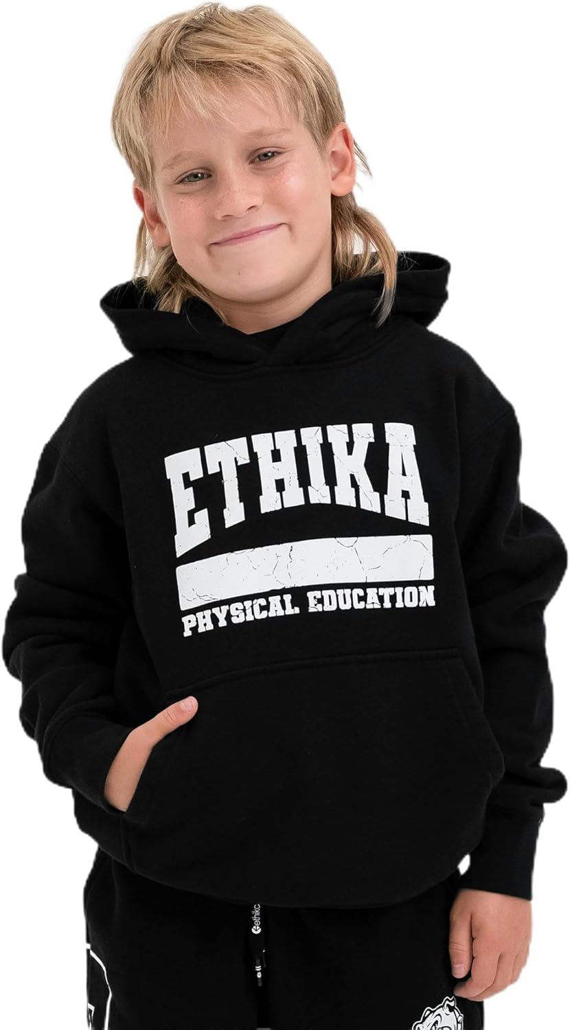 Ethika Boy's Hoodie, Ultra Soft Fleece, Classic Youth Fit - Athletic Dept (BLK, M)