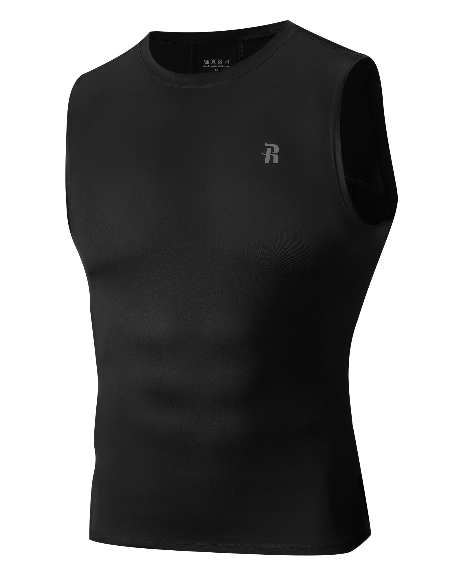 Mens Sleeveless Compression Shirt Workout Muscle Tank Top Quick Dry Athletic Base Layer Undershirt for Basketball