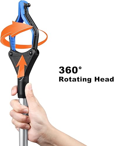 Miniatura 4 de Herramienta de alcance de 43 pulgadas de largo, agarrador de alcance plegable con punta magnética, mandíbula ancha y ayuda de movilidad de agarre