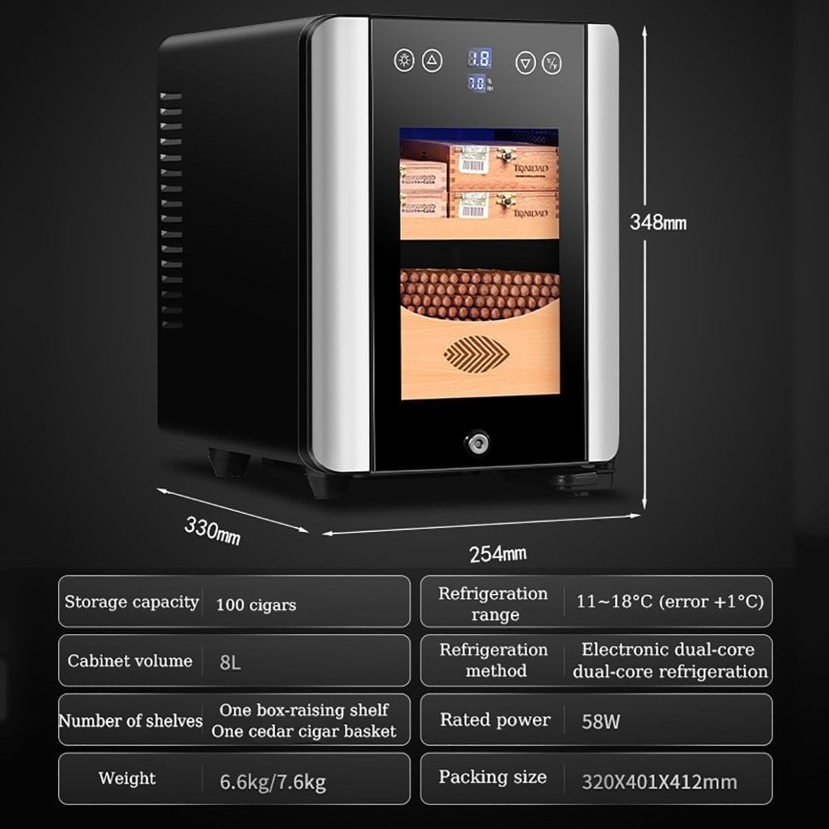 Elektrischer Zigarrenhumidor (8 Liter), Intelligenter Zigarrenkühler Mit Temperaturregelung, for Väter, Freunde Und Ehemänner