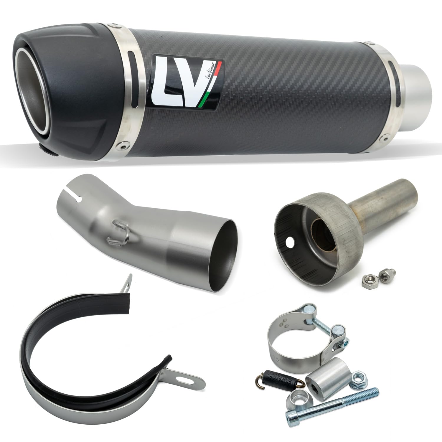 LeoVince silenziatore finale GP CORSA EVO RACING Carbon, tappo in tecnopolimero & DB-Killer compatibile con Kawasaki Ninja 400 2018-2023 / Ninja 500 / SE 2024-2026 / Z 400 2019-2023