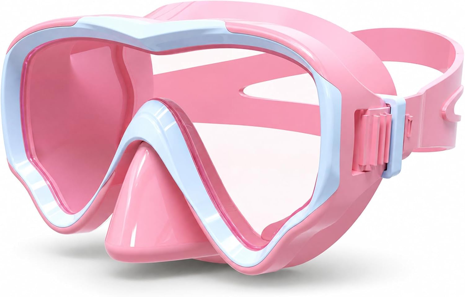 Kids Swim Goggles with Nose Cover No Leak, Ages 4-12 | Clear PC lens, soft silicone face seal, easy-adjust strap, comfortable for pool practice, shallow diving and family travel