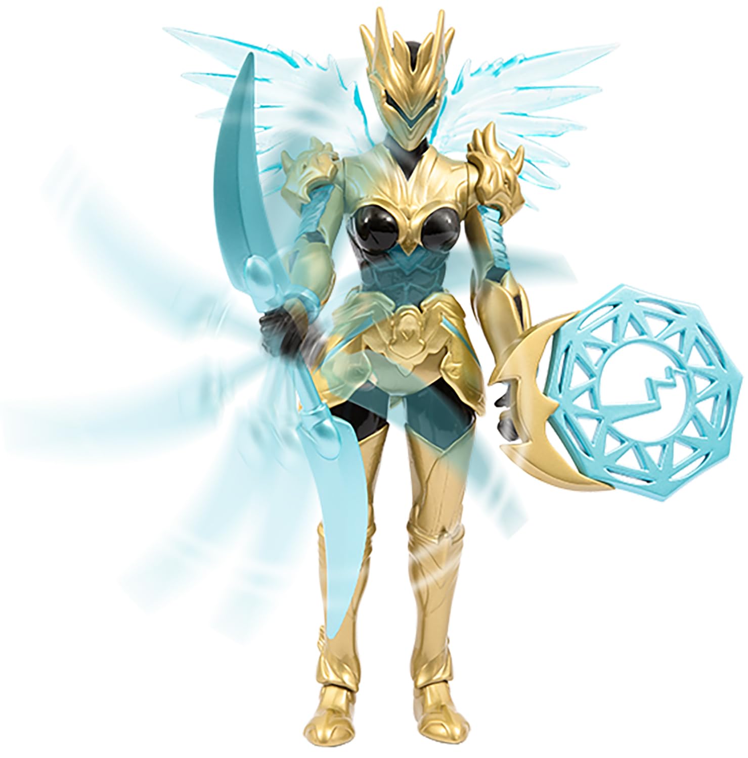 GORMITI THE NEW ERA, Windel Skye Air Clan Action Figure, 15cm Articulated Hero with Attack Function and Black Gold Armour - Image 3