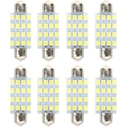 Luces Encendidas Coche 8X Bombilla Lampara 16 LED 3528 SMD 12V Luz Blanco Coche