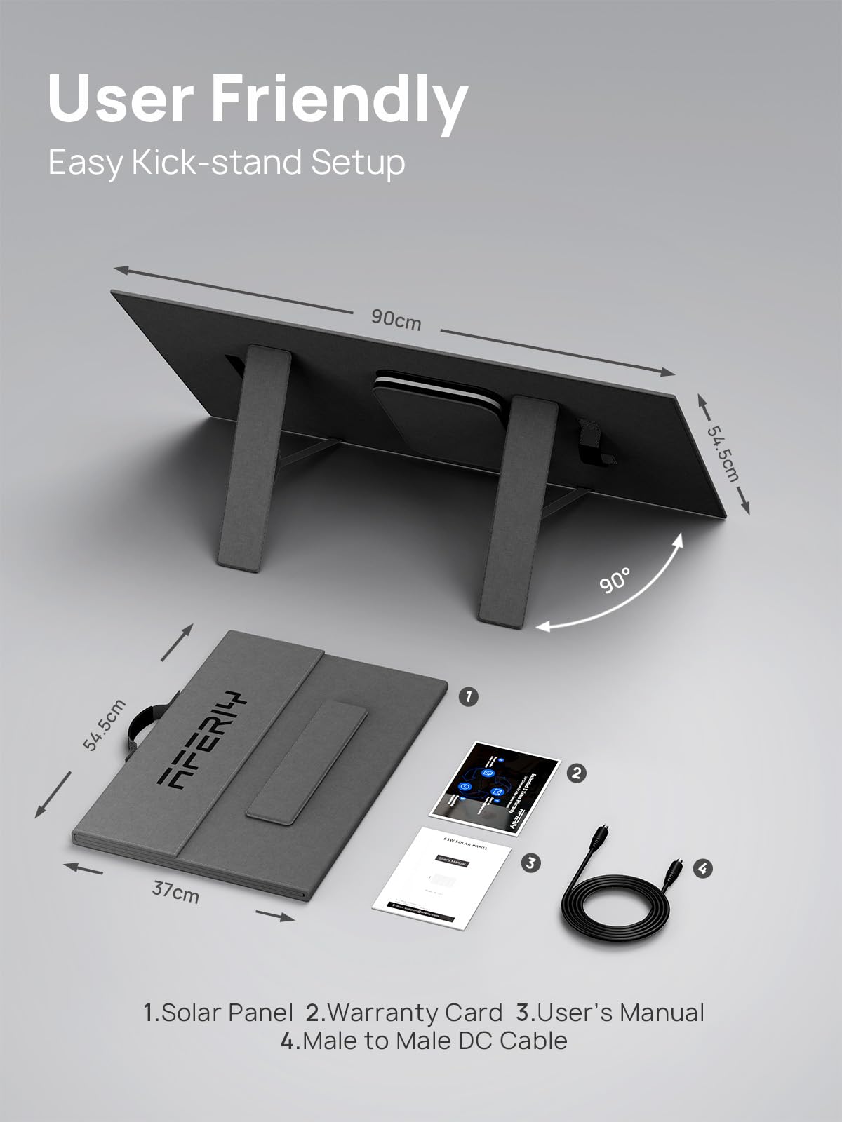 新品AFERIY 65W ソーラーパネル　折りたたみ Amazon | AFERIY ポータブルソーラーパネル 65ワット ソーラー発電機用