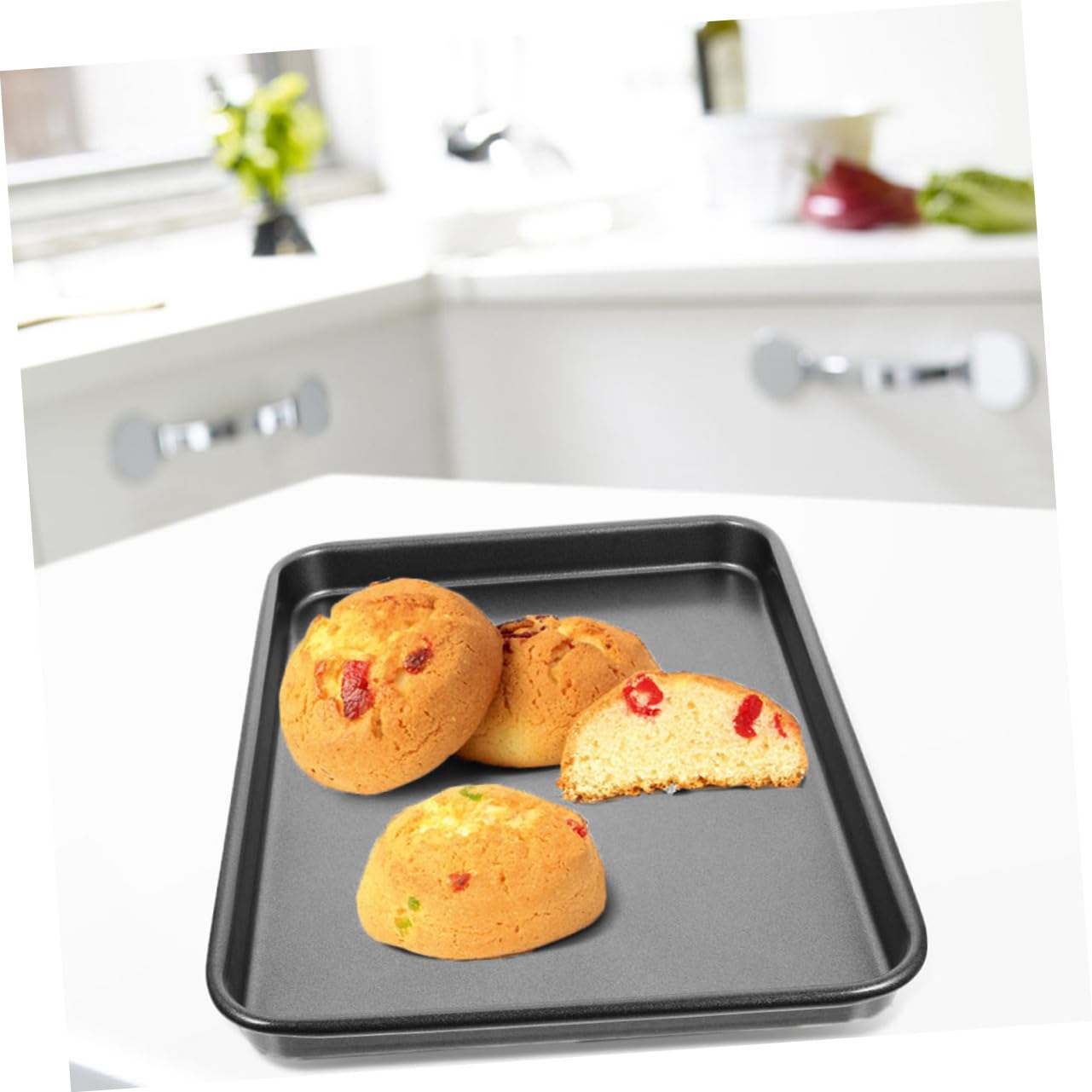 2 piezas Bandejas para Horno al Antiadherentes Rectangulares Pequeñas para Hornear Pasteles y Pan Fáciles de Limpiar y Resistentes