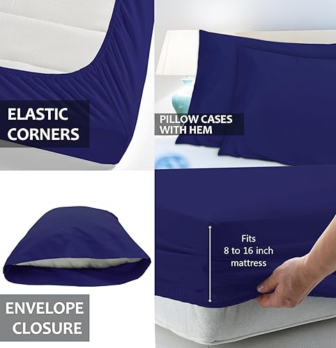 Miniatura 3 de TWILLS AND THREADS Juego de sábanas para cama tamaño King, juego de sábanas de hotel de lujo, sábanas transpirables y refrescantes para personas que