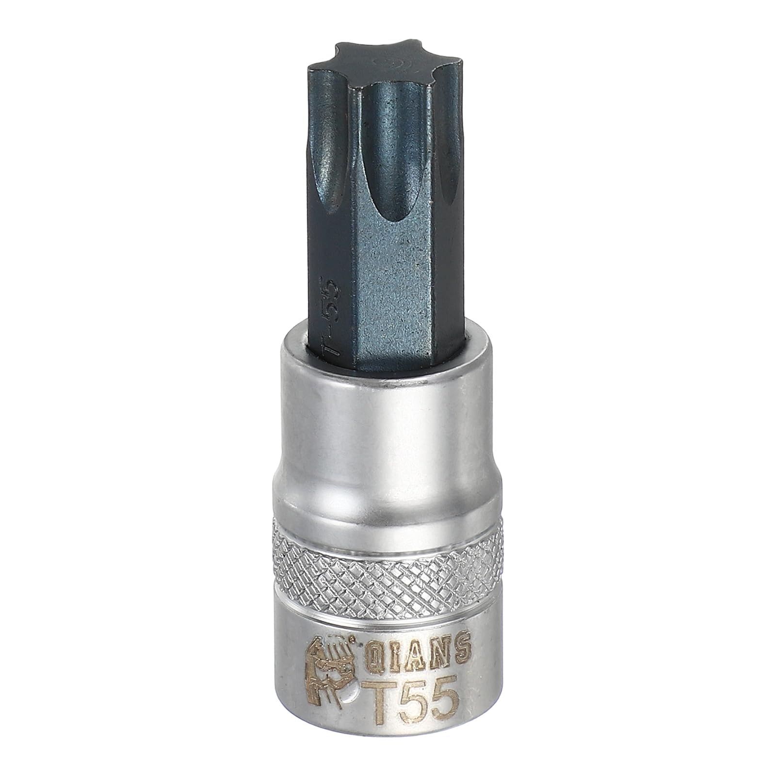 sourcing map Torx Bit Socket 3/8" Drive T55 S2 Steel Star Head Screwdriver Drill Bits CR-V Steel Socket Adapter for Home Auto Axle Hex Nuts Bolts Repair