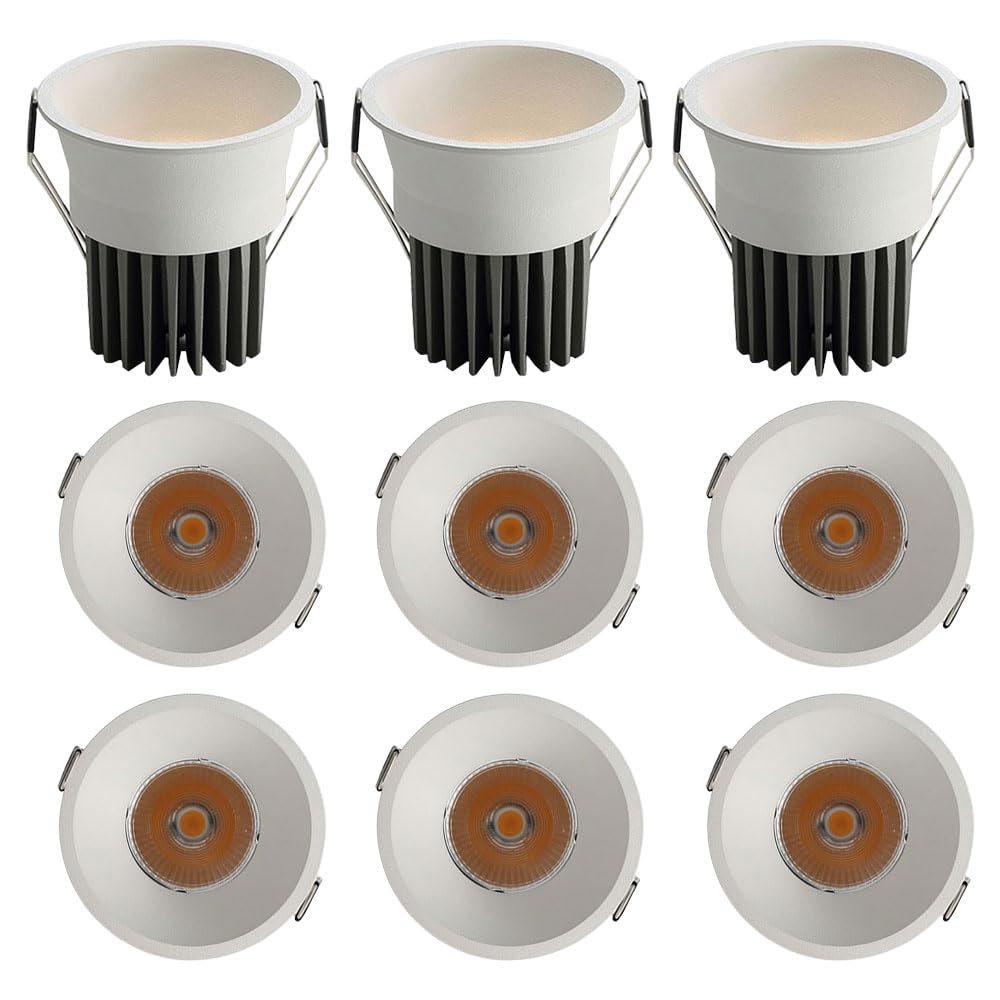 JKJZSALJ 9 Pack Retrofit Led Recessed Lighting 3.2 Inch,Selectable 3000K/4000K/6000K,Led Can Lights,Baffle Trim,5W,7W,10W,12W,Led Recessed,12w-3000K
