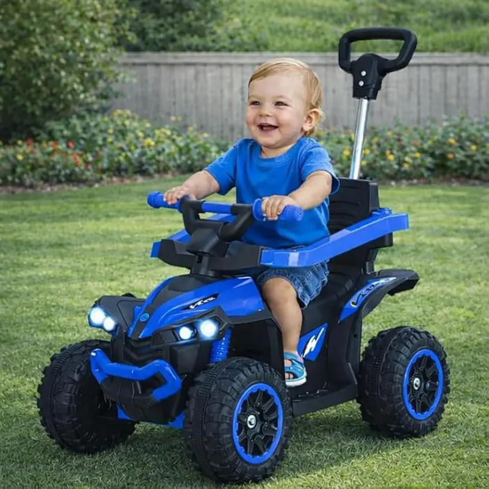 Quadriciclo Elétrico Infantil Azul com luz e som 5km/h Rayo Até 23kg com luz e som