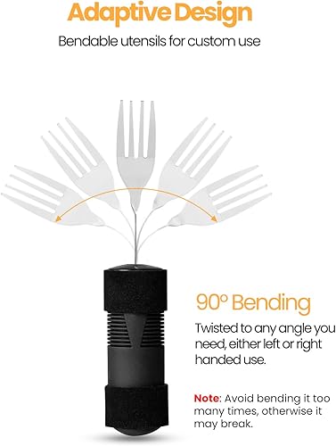 Miniatura 2 de Utensilios adaptables flexibles para ancianos, personas con discapacidad, Parkinson, artritis, temblores de manos, agarre débil y discapacitados,