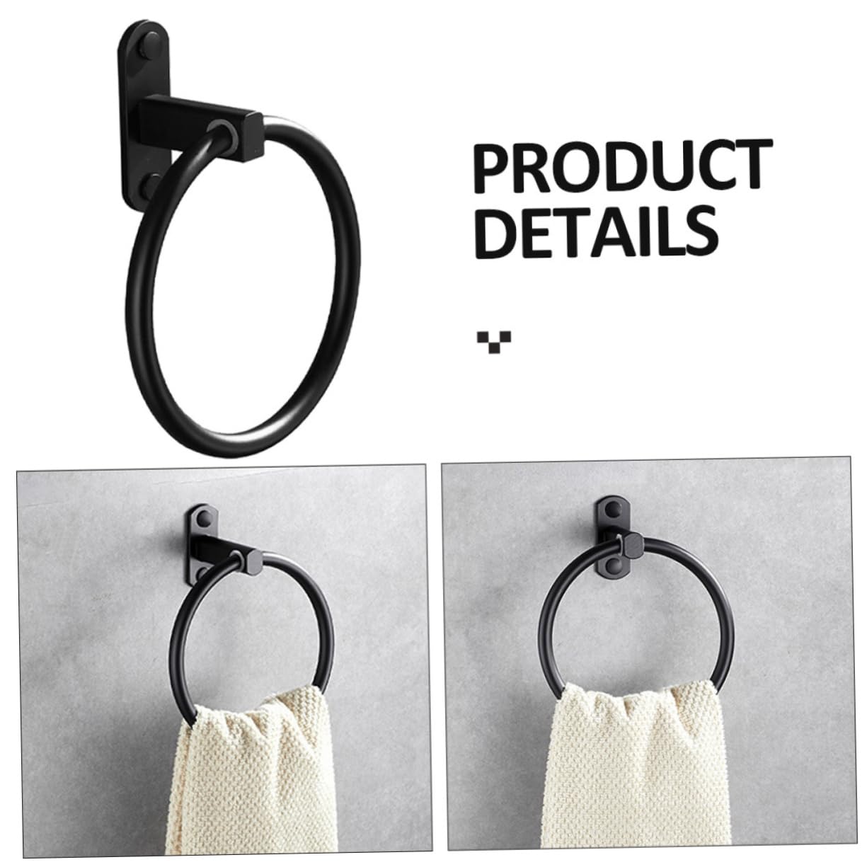 Tofficu 2 Piezas Toalla de Aluminio toallero baño Negro
