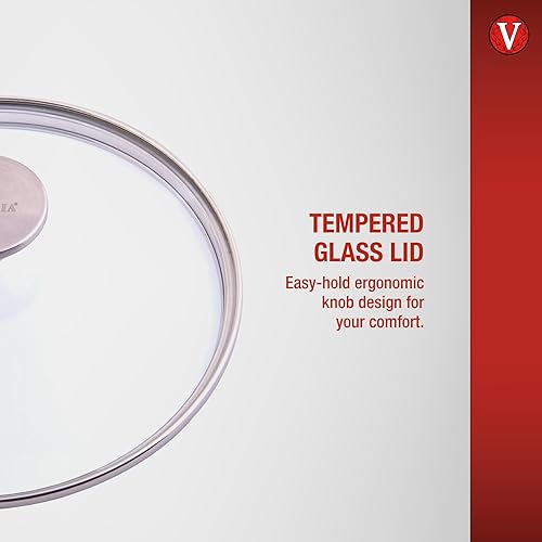 Miniatura 5 de Victoria Tapa redonda de vidrio de 6.5 pulgadas para sartén o sartén de hierro fundido, hecha a medida solo para la marca Victoria de 6 pulgadas de