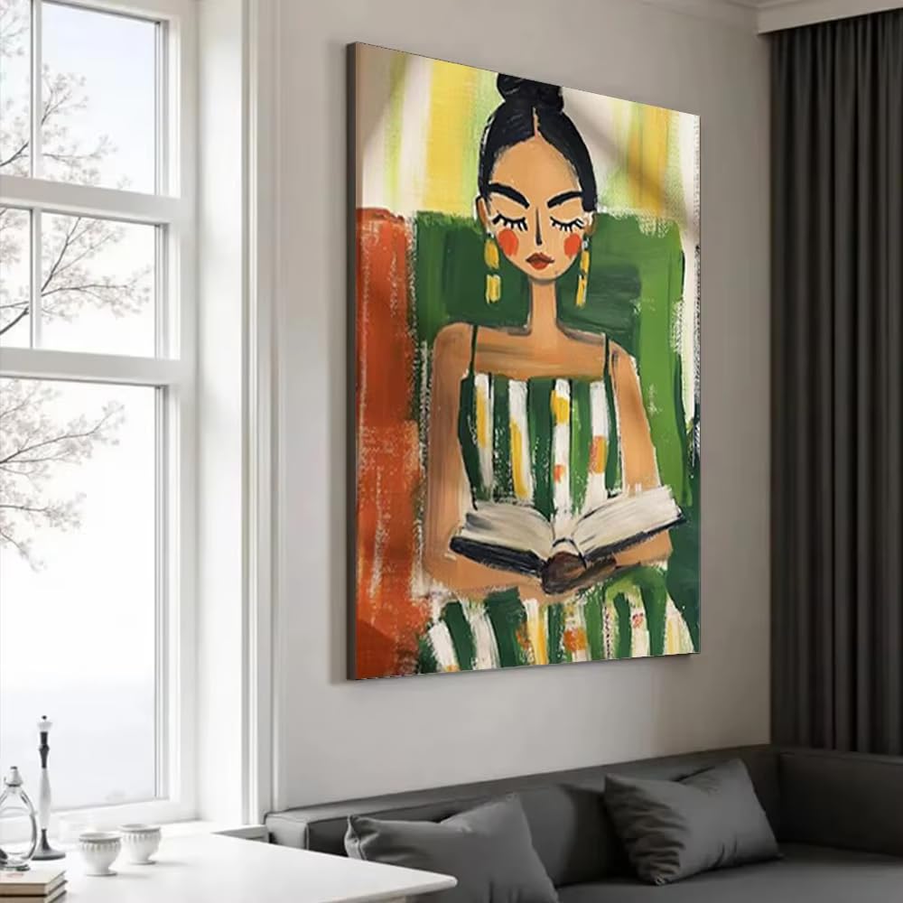 DFZEWKI Painting Bohemian Girl Wall Art Decorative Artwork, for Living Room Home Decor(60x80cm(24x31in)/No frame)