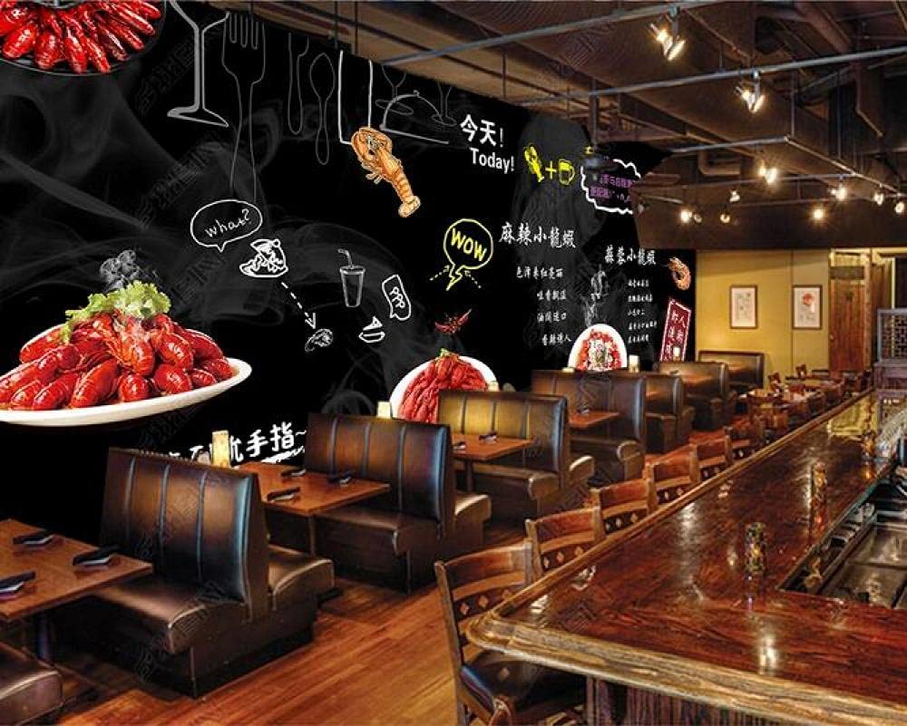 Fotomural Pared de fondo de herramientas de catering de cangrejo picante de pizarra 250cmx175cm(98.4x68.9inch) Papel pintado / pegatina / cartel grande / tela no tejida / tela de seda / mural