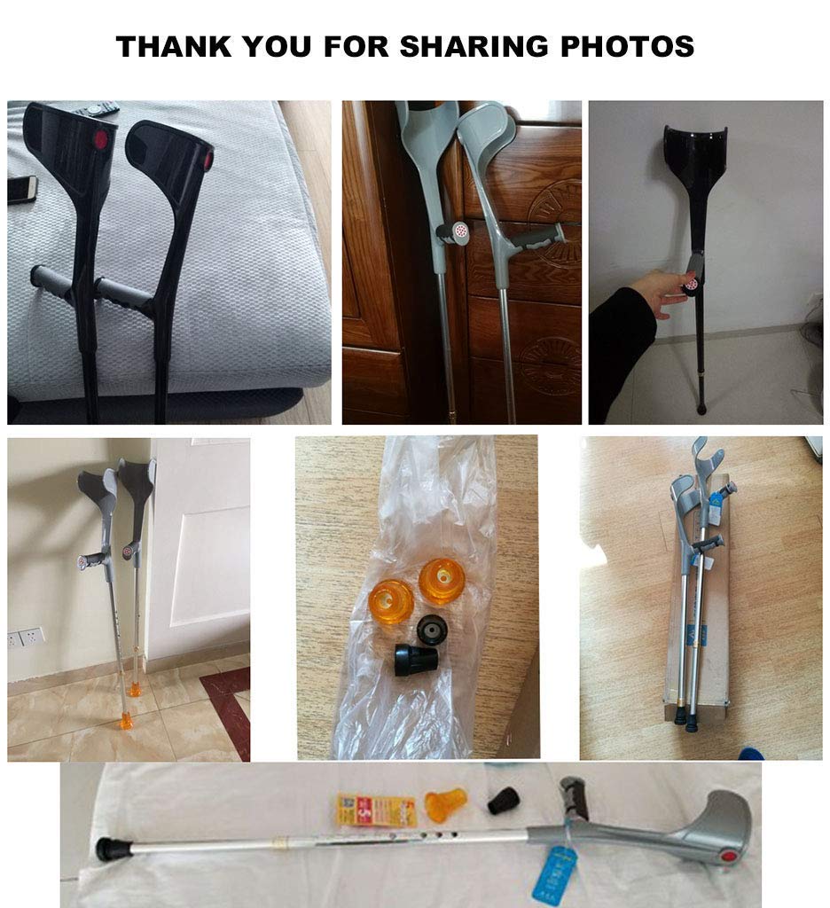 Muletas de antebrazo Muletas de antebrazo de aluminio ajustables Muletas de brazo ligeras y telescópicas ajustables Bastón de aleación de aluminio Adecuado para adolescentes adultos Muletas de brazo