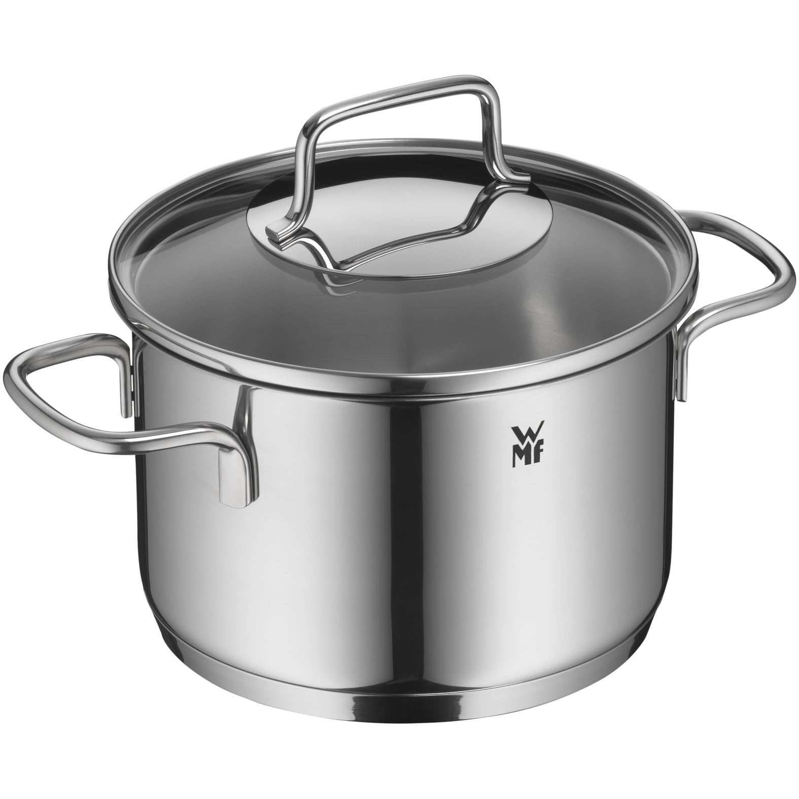 WMF Astoria - Batería de Cocina de 5 Piezas, Ollas Altas con tapas (16/20/24 cm), Olla baja con tapa (20 cm), Cazo (16 cm), Cromargan Acero Inoxidable pulido, Apto para Inducción
