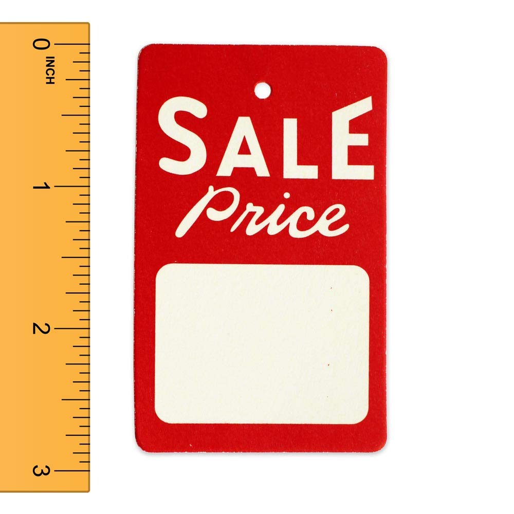 Unstrung Sale Price Tags in Red and White 1.75 W x 2.88 H - Pack of 1000