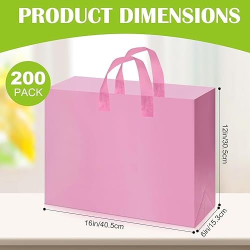 Miniatura 3 de Patelai Paquete de 200 bolsas de plástico esmerilado a granel para pequeñas empresas de 16 x 12 x 6 pulgadas, bolsas transparentes para compras al